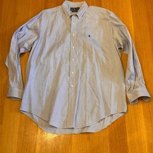 Ralph Lauren Yarmouth Pinpoint Oxford Light Blue Button Down Shirt Size 16 1/2